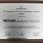 American Zettler and Zettler Electronics (HK) global teams receive Exceptional Service Award  from Emerson’s White Rodgers division